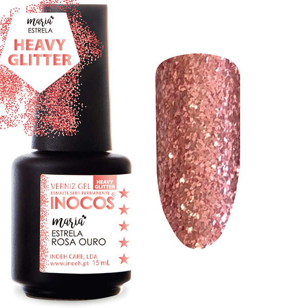 Inocos verniz gel maria estrela rosa ouro