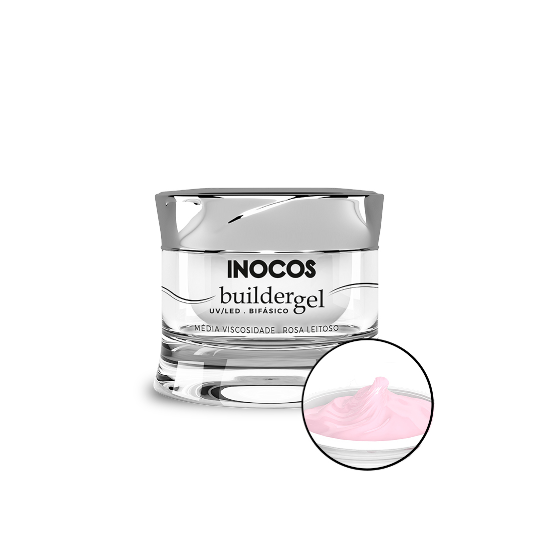 Inocos gel construção de unhas de gel média viscosidade rosa leitoso