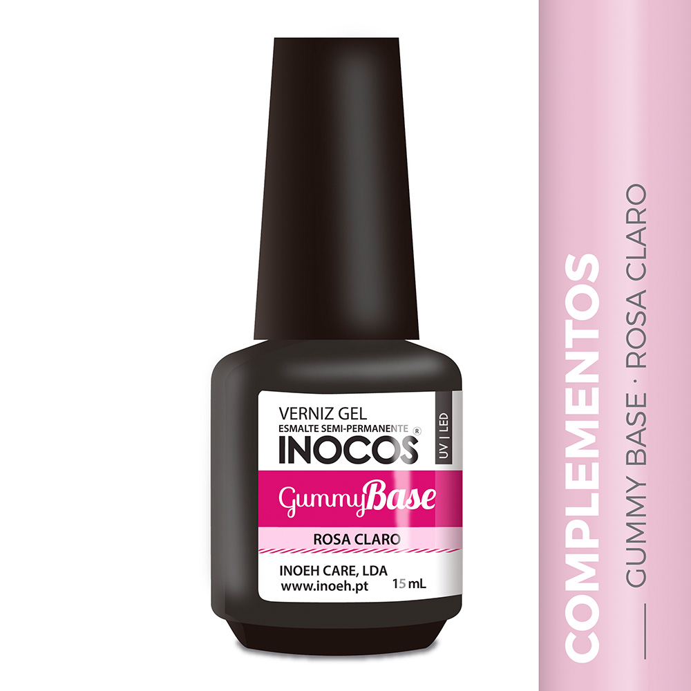 Inocos gummy base para unhas de gel rosa claro