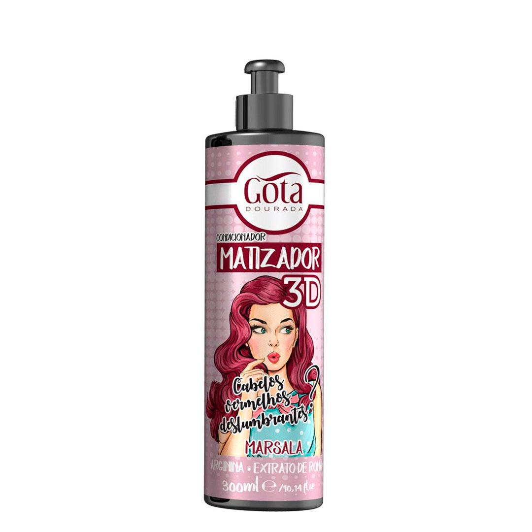 Gota Dourada Matizador 3D marsala