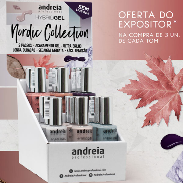 Andreia verniz híbrido de unhas coleção com expositor