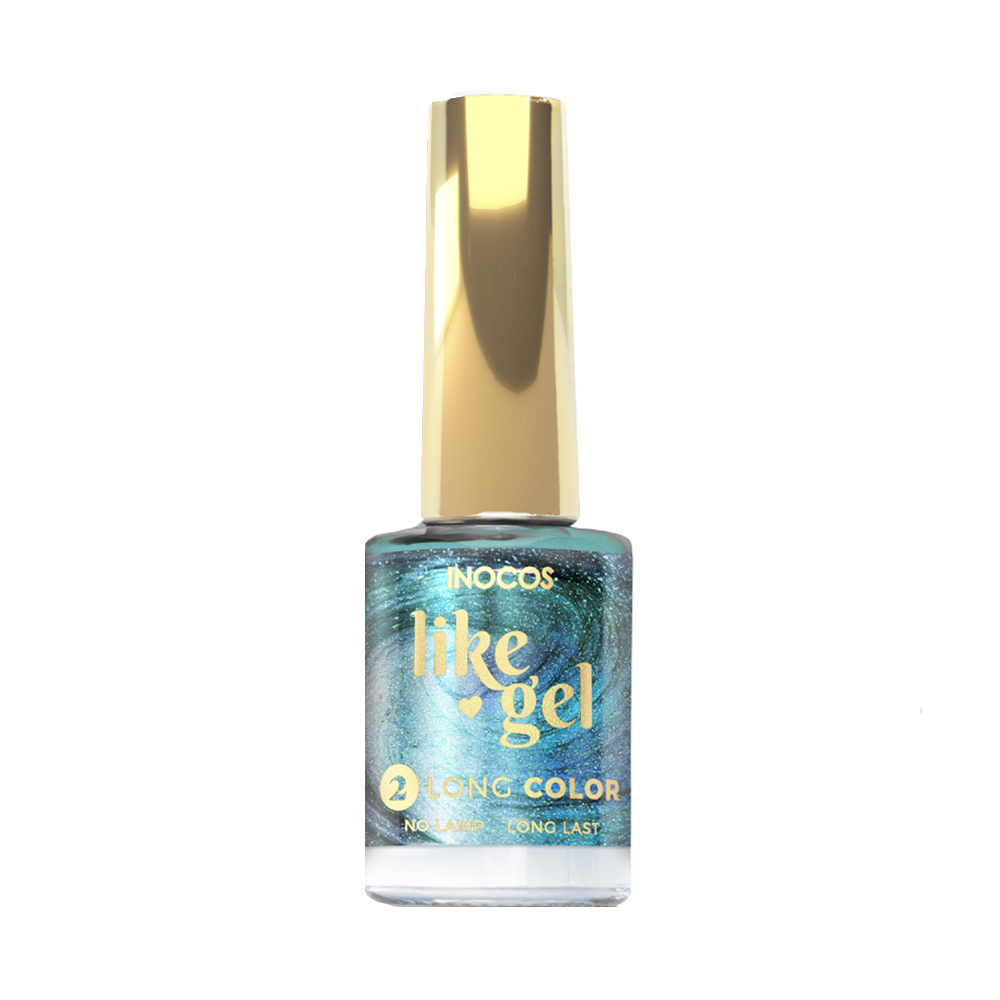 Inocos Like Gel verniz de unhas efeito gel 133 turquesa aurora