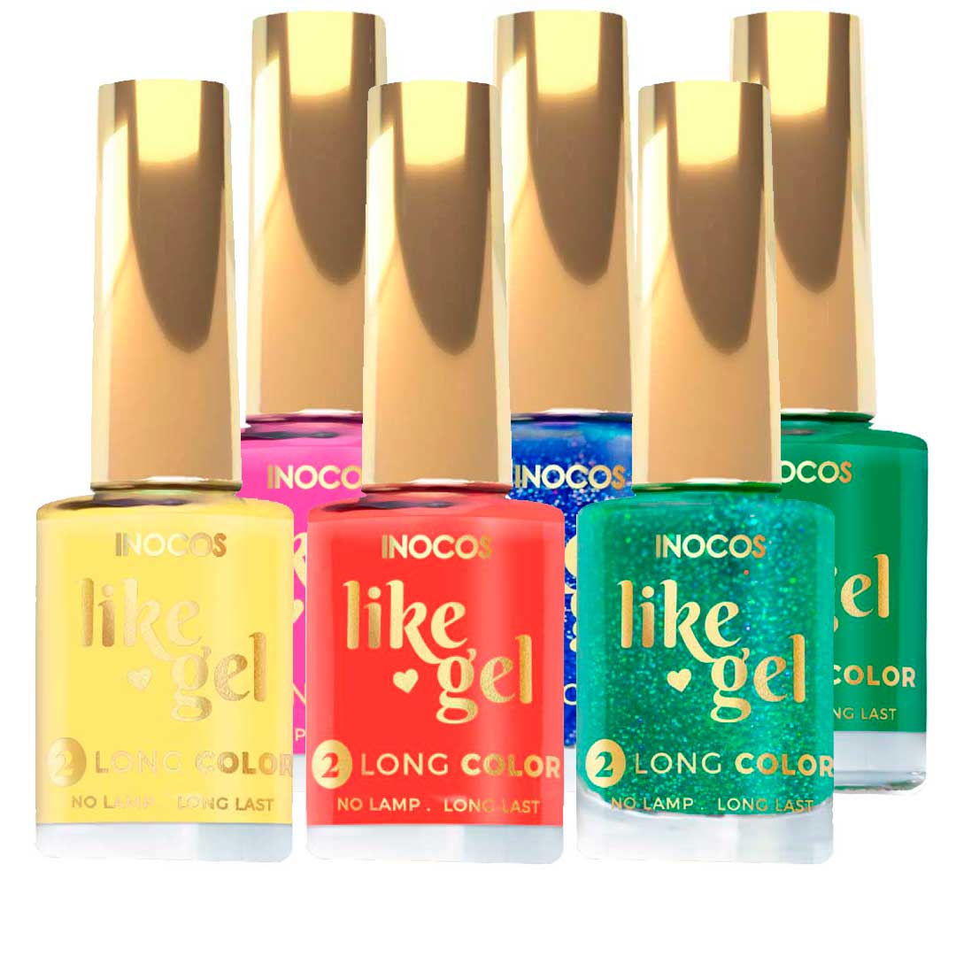 Inocos Like Gel verniz de unhas efeito gel coleção Festival de Verão
