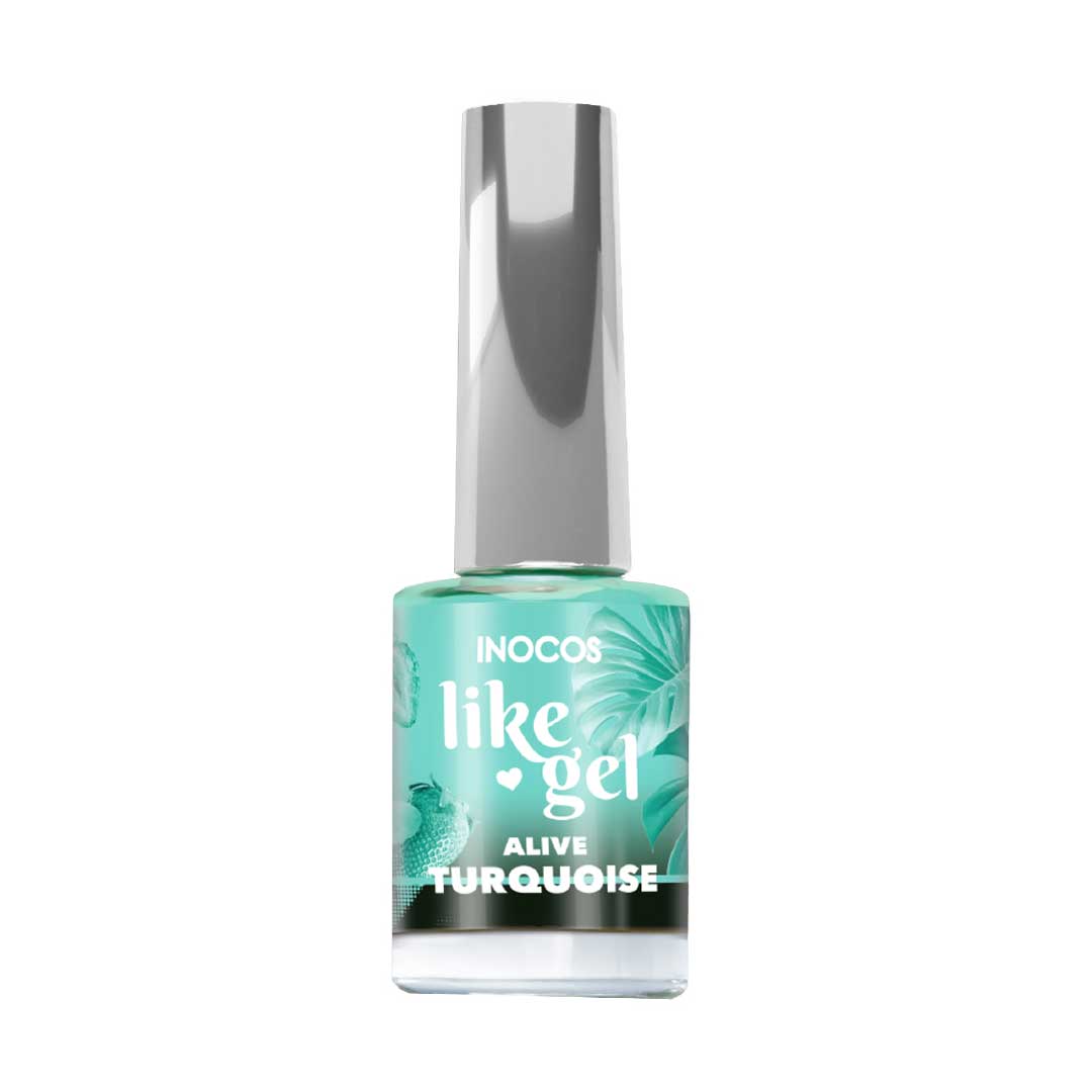 Inocos Like Gel verniz de unhas efeito gel alive turquesa