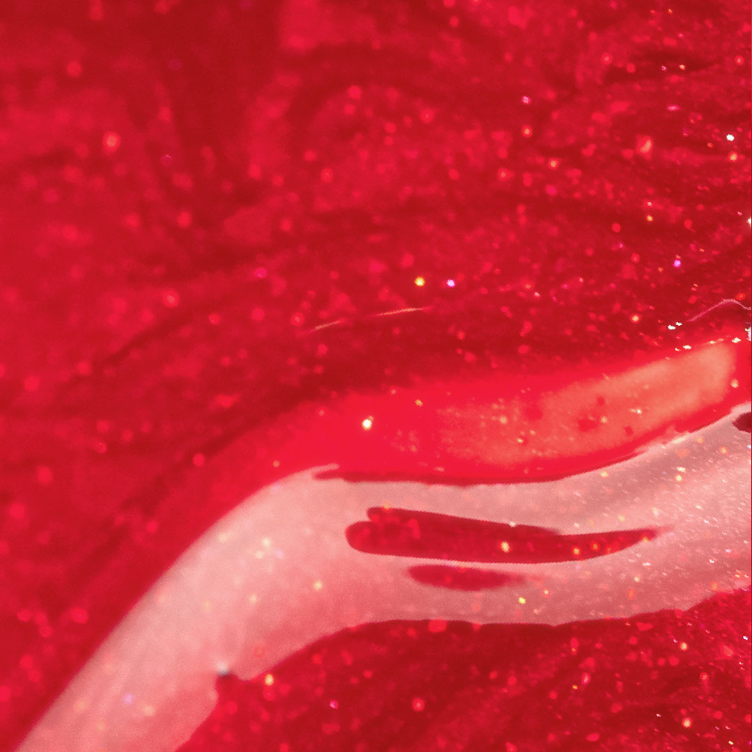 Inocos Like Gel verniz de unhas efeito gel dama de copas vermelho brilhos metalizados 208