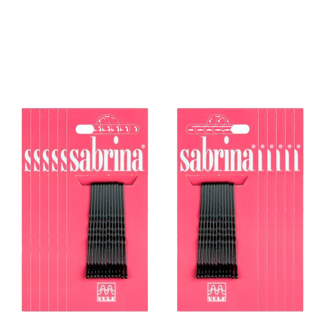 Sabrina travessão frizete preto pequeno 12 sachet com 12un