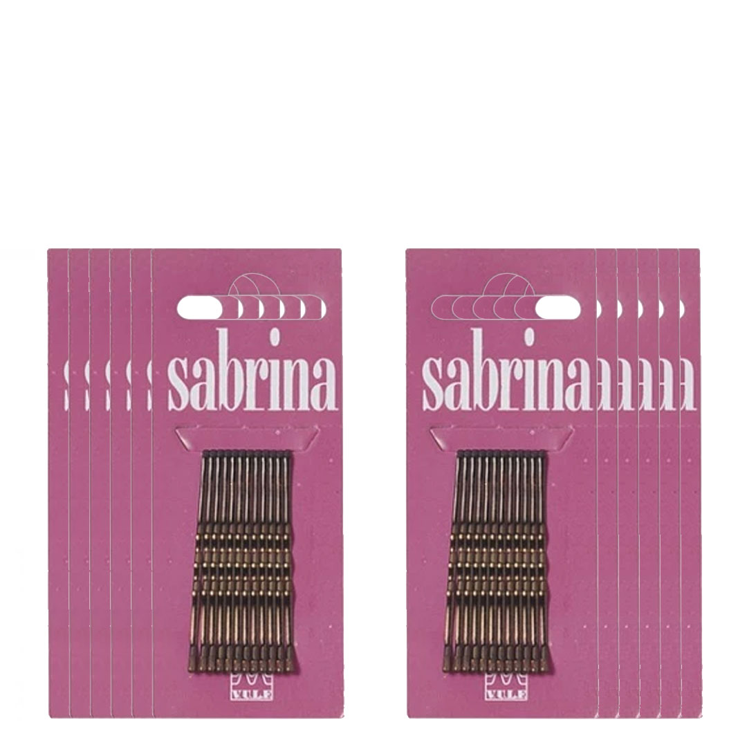 Sabrina travessão frizete castanho pequeno 12 sachet com 12un