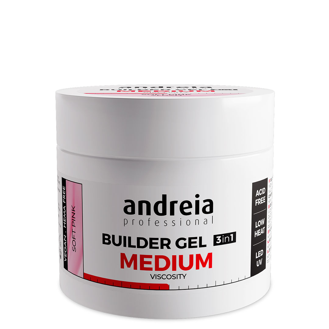 Andreia Gel de construção de unhas média viscosidade soft pink