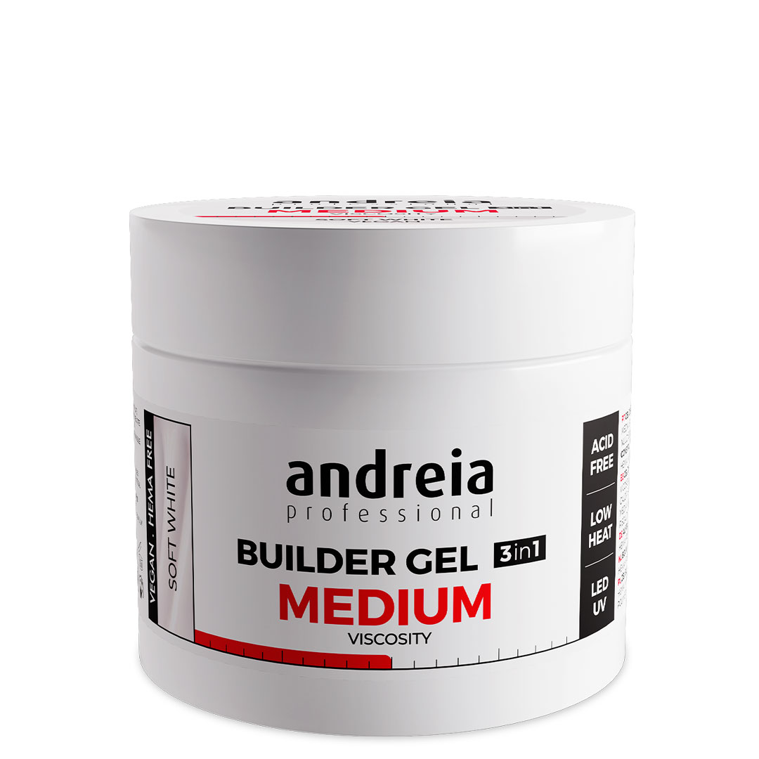Andreia Gel de construção de unhas média viscosidade soft white
