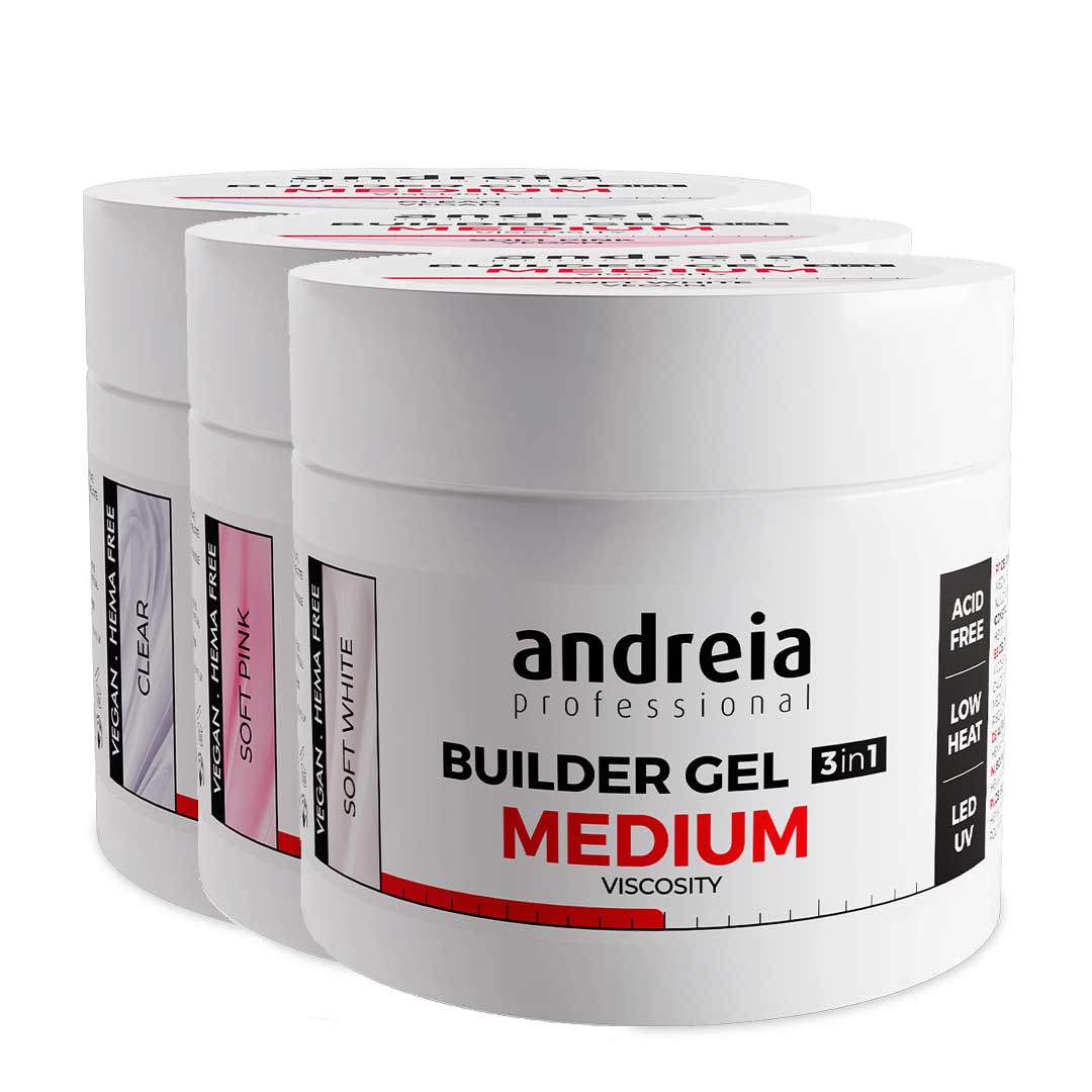Andreia Gel de construção de unhas media viscosidade kit