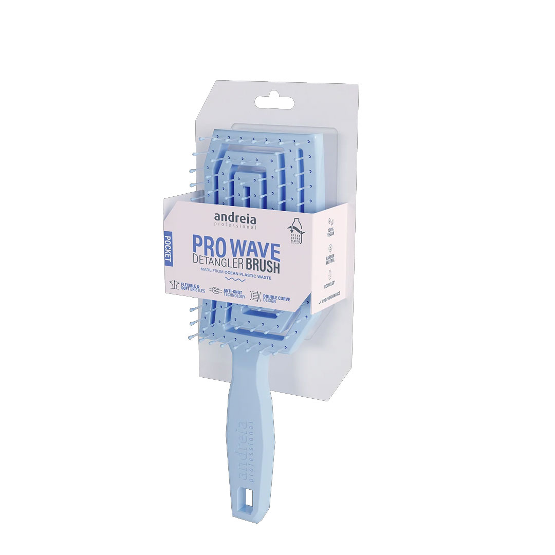 Andreia escova Pro Wave detangler brush pocket blue