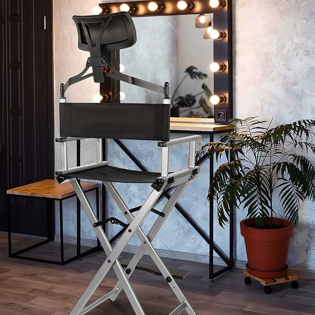 Lookimport cadeira de maquilhagem com suporte cabeça - prata