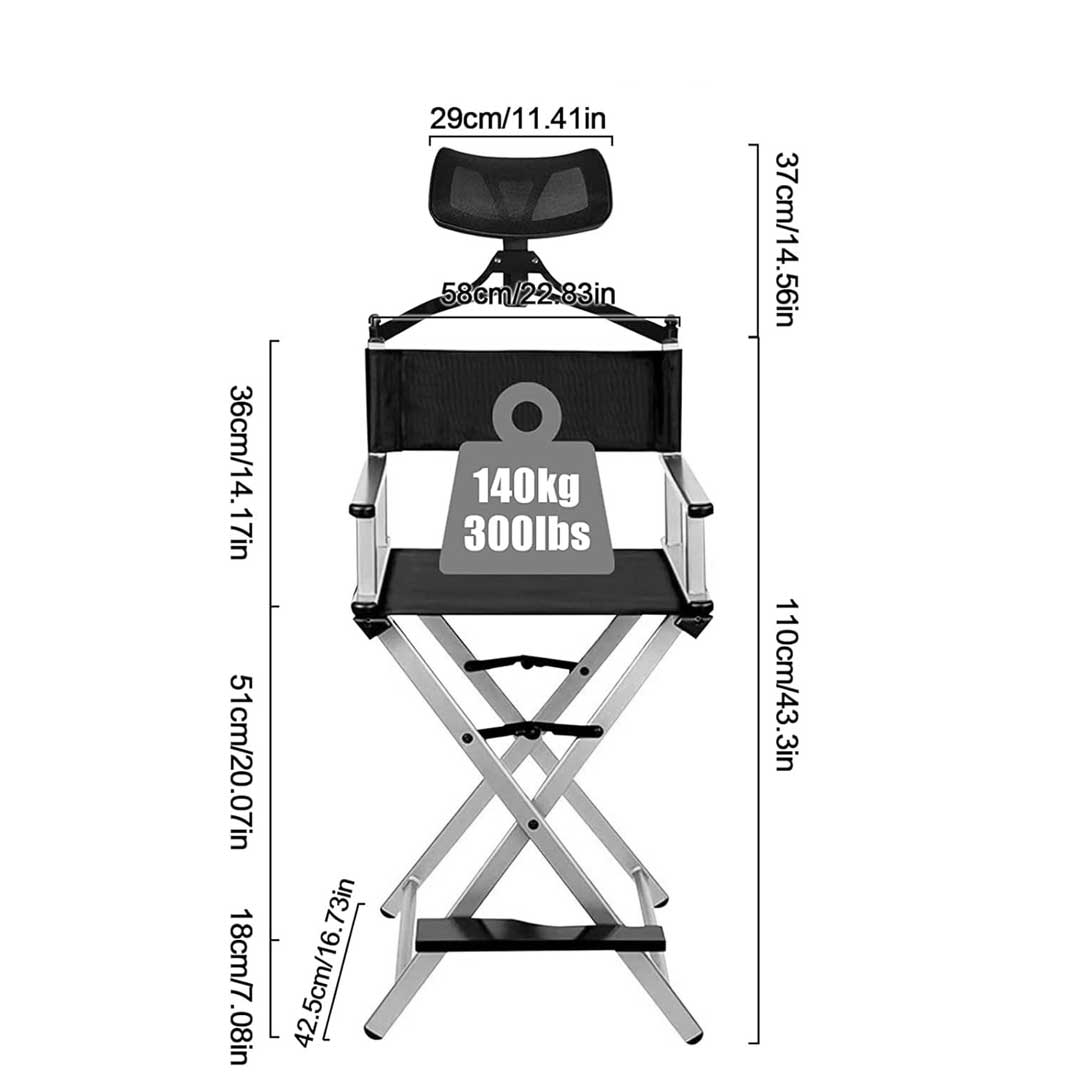 Lookimport cadeira de maquilhagem com suporte cabeça - prata
