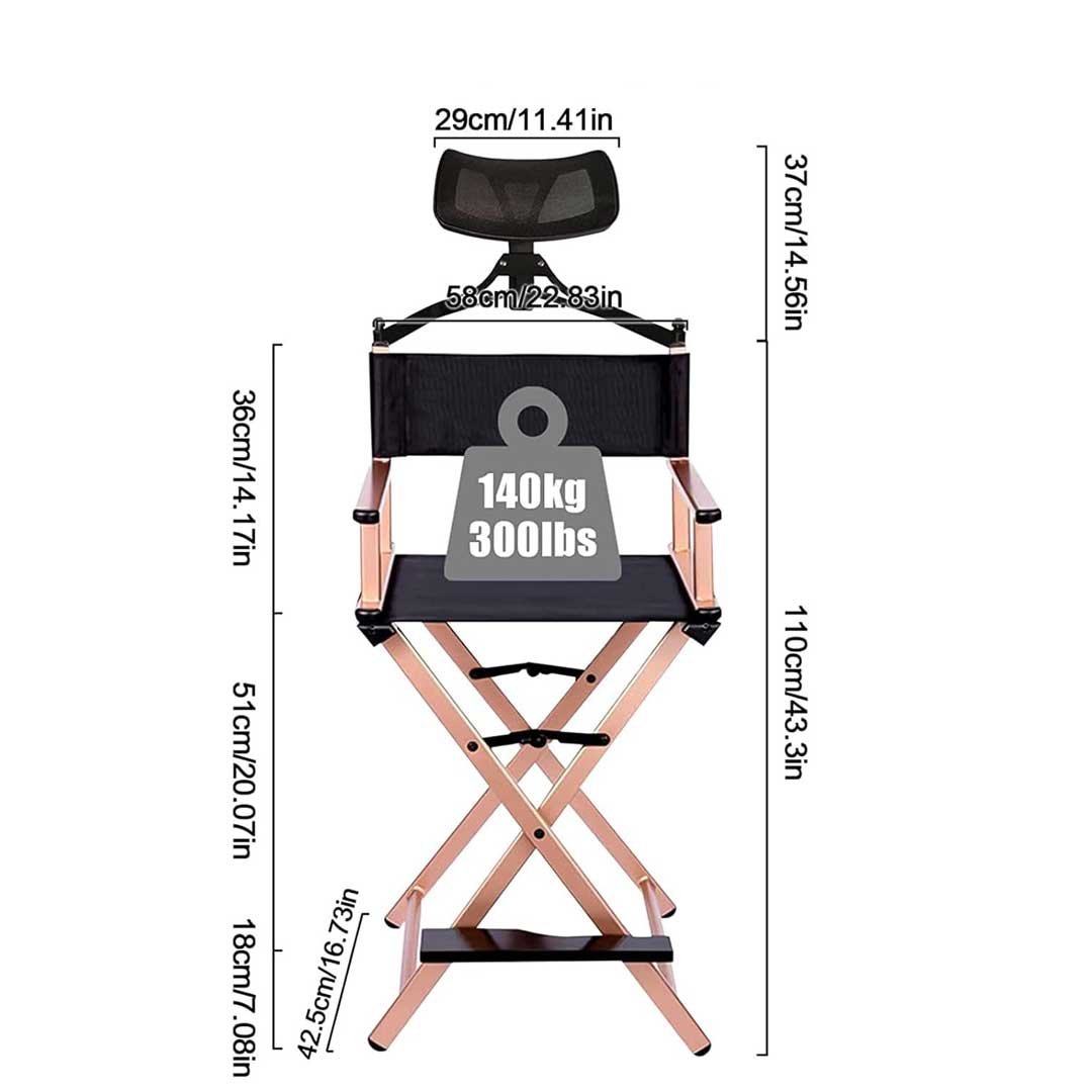 Lookimport cadeira de maquilhagem com suporte cabeça - rose gold