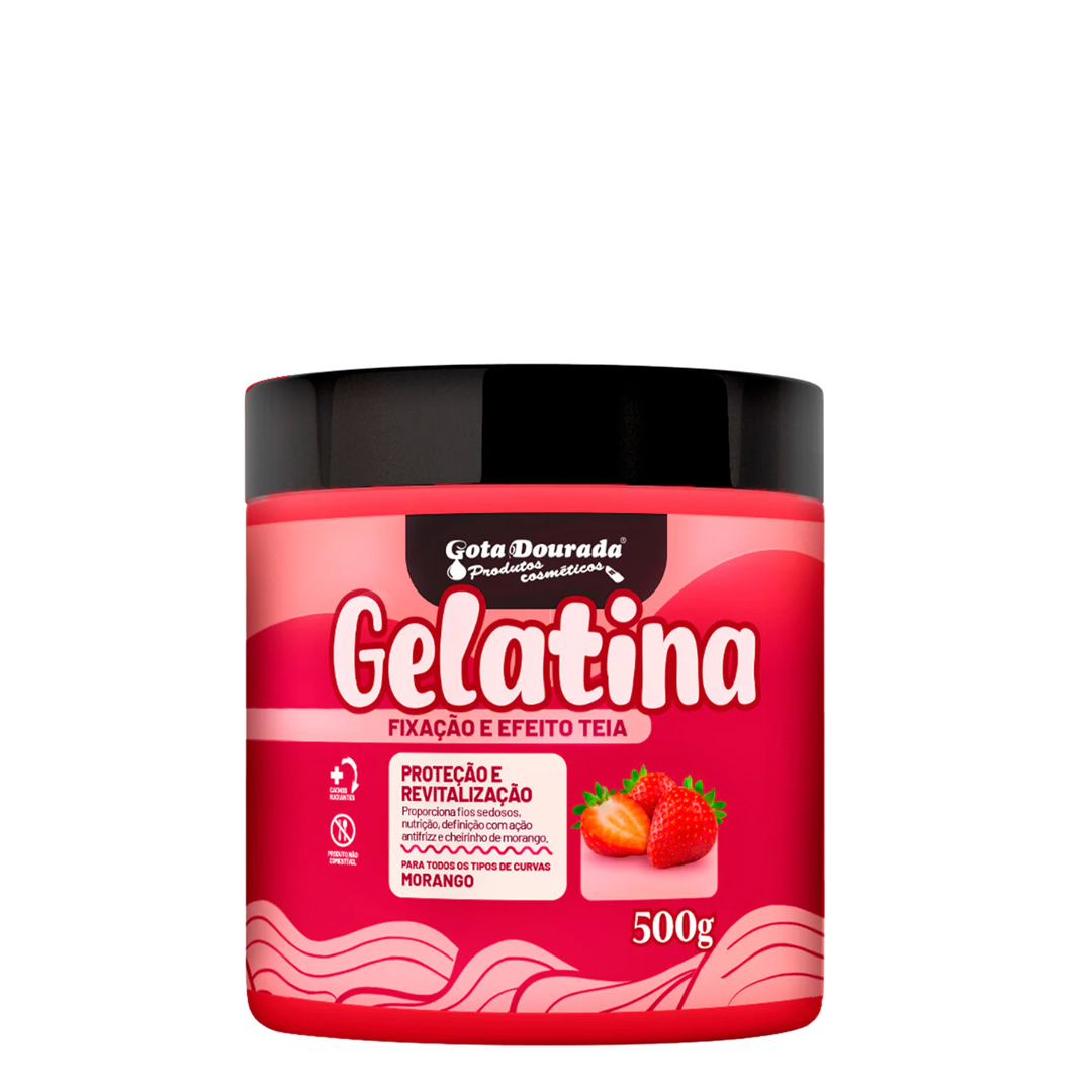 Gota Dourada Gelatina de morango fixação e efeito teia