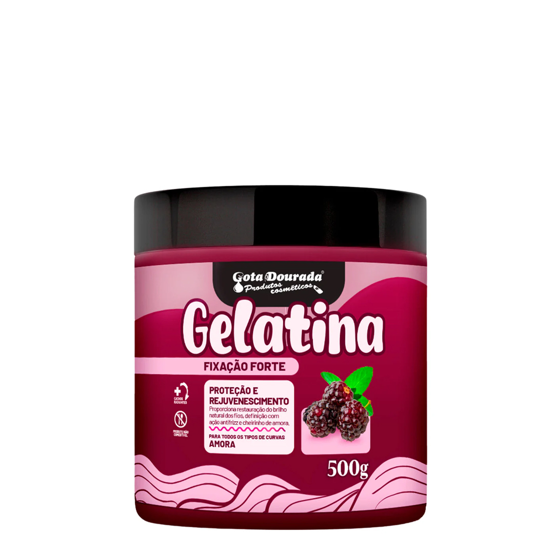 Gota Dourada Gelatina de amora fixação forte