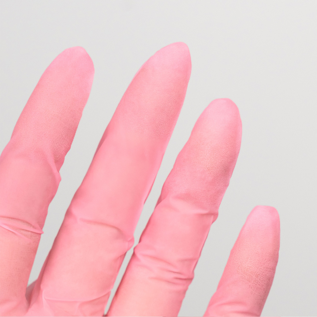 Inocos luvas de nitrilo descartáveis rosa sem pó caixa 100uni M