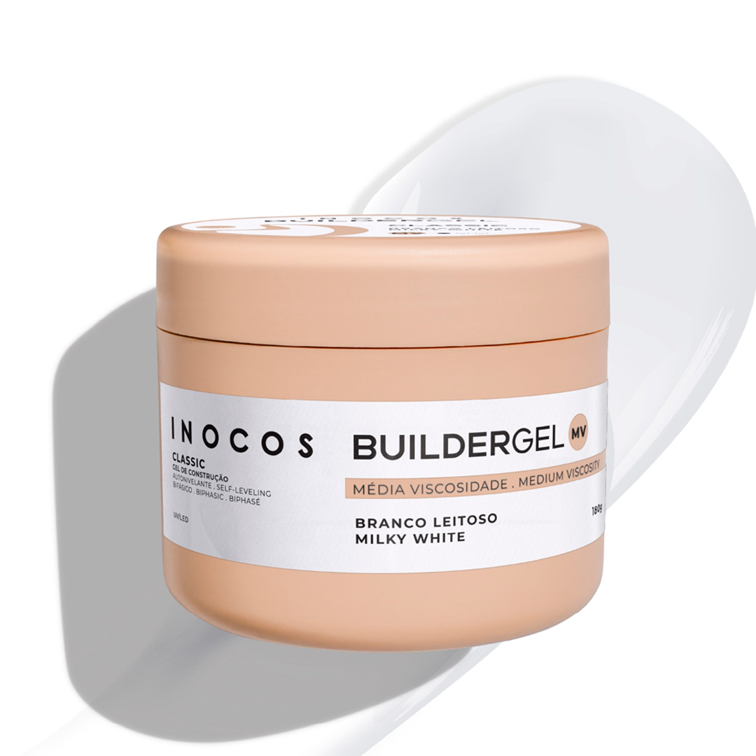Inocos gel construção de unhas de gel média viscosidade branco leitoso