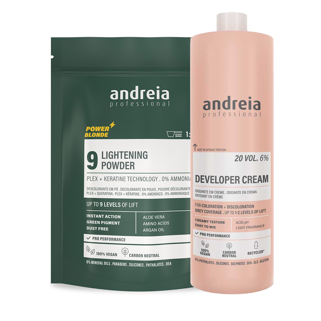 Andreia Vegan Power Blonde Lightening 9 pó descolorante green oferta oxidante