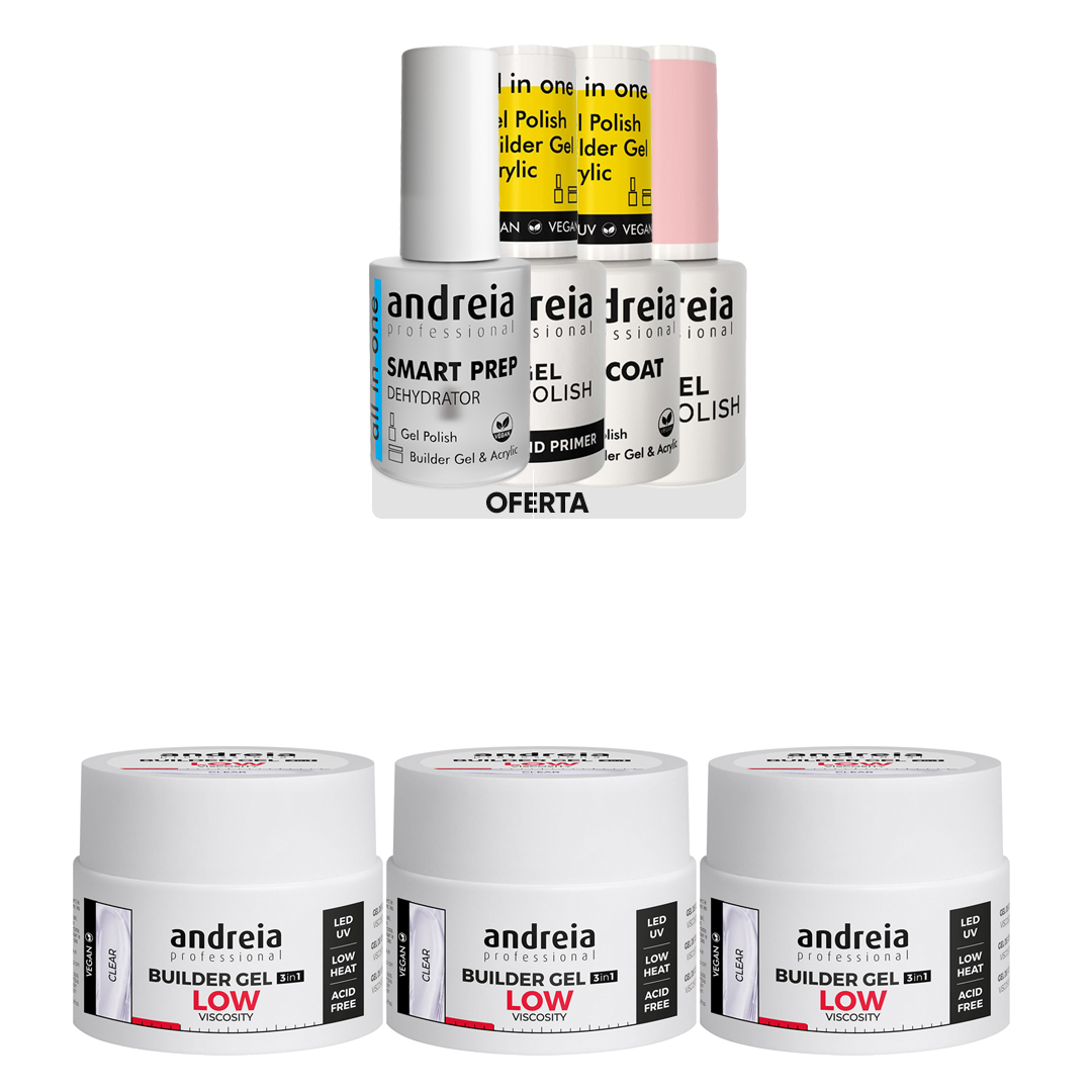 Andreia Gel de construção de unhas baixa viscosidade transparente pack