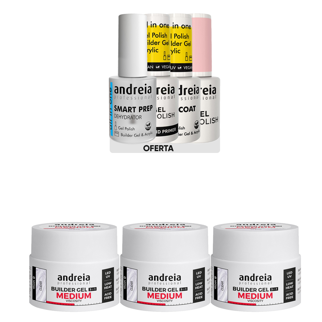 Andreia Gel de construção média viscosidade transparente pack