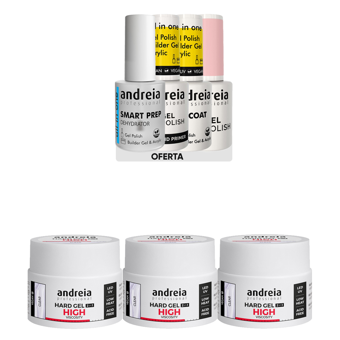 Andreia Hard Gel de construção de unhas alta viscosidade transparente pack