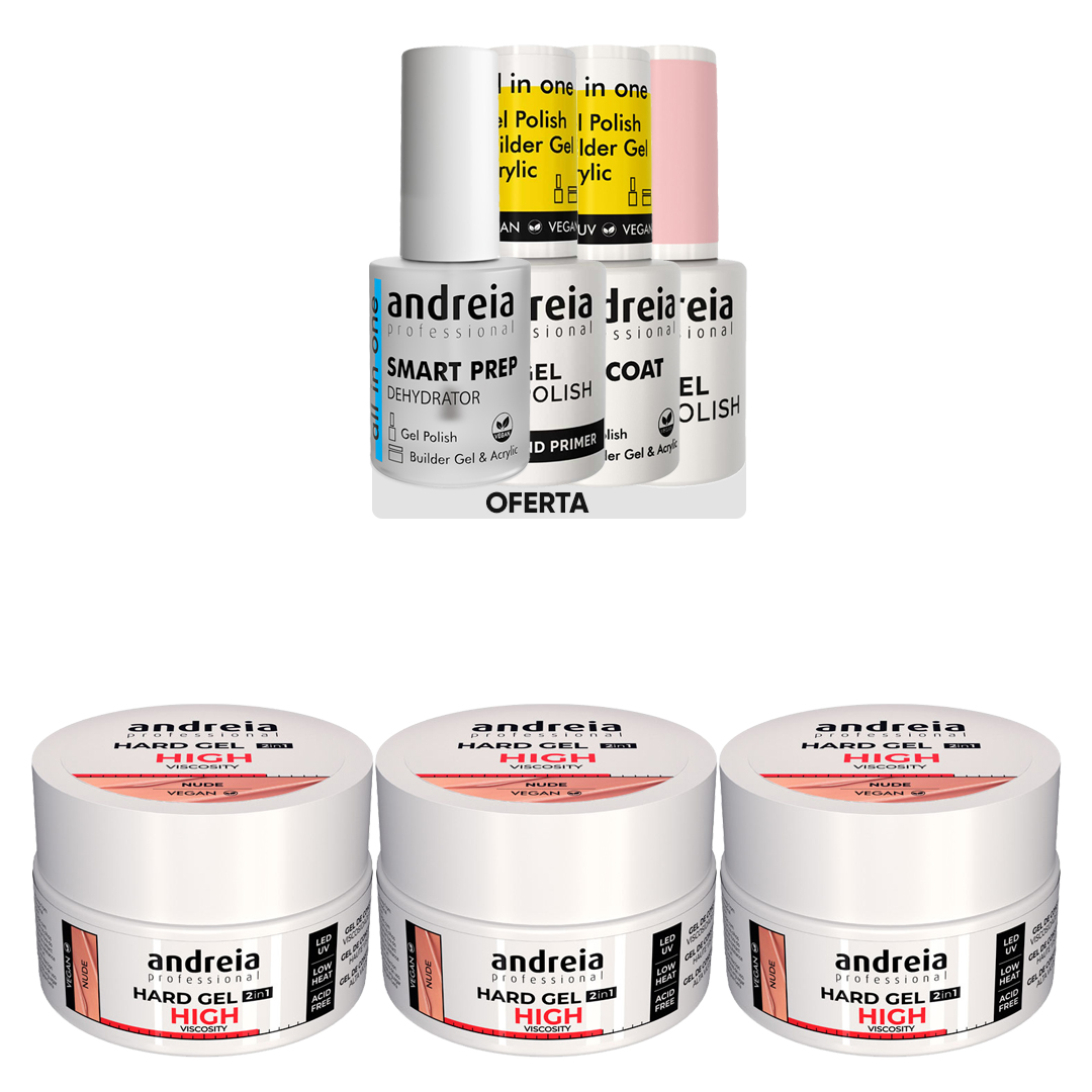 Andreia Hard Gel de construção de unhas alta viscosidade nude pack
