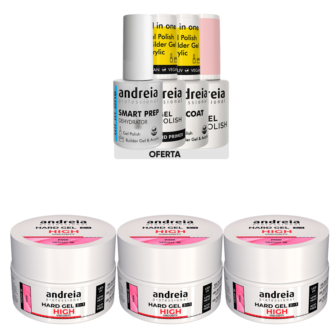 Andreia Hard Gel de construção de unhas alta viscosidade pink pack