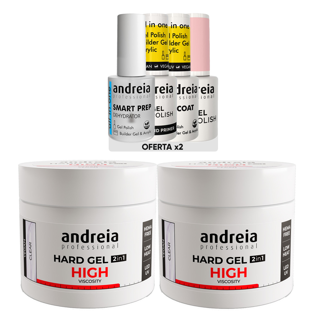 Andreia Hard Gel de construção de unhas alta viscosidade transparente pack