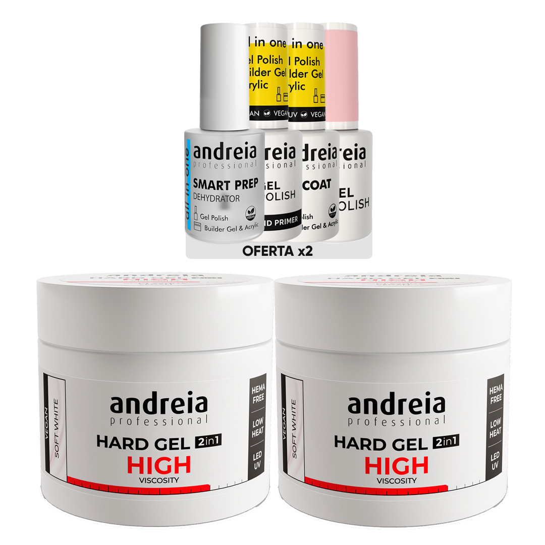 Andreia Hard Gel de construção de unhas alta viscosidade soft white pack