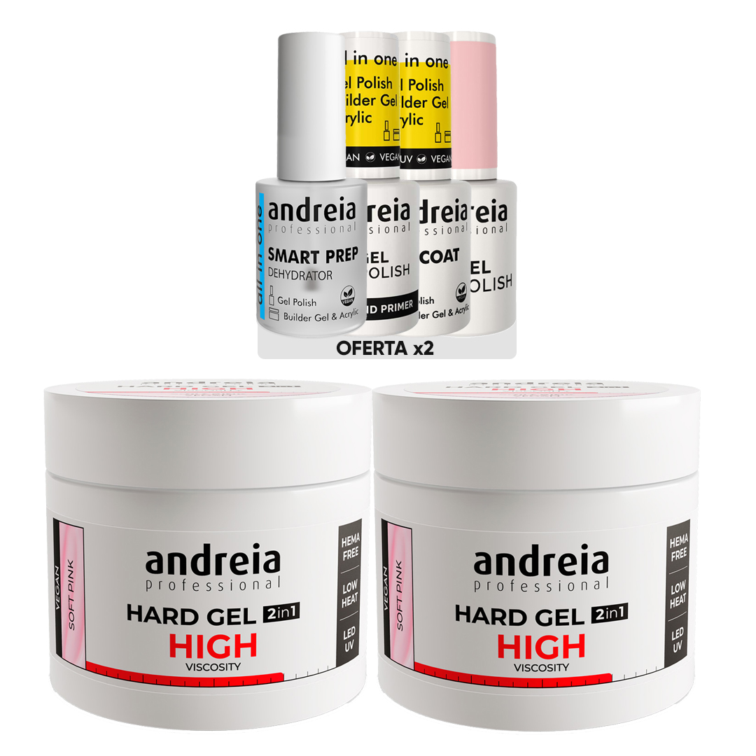 Andreia Hard Gel de construção de unhas alta viscosidade soft pink pack