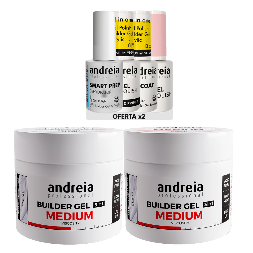 Andreia Hard Gel de construção de unhas média viscosidade transparente pack
