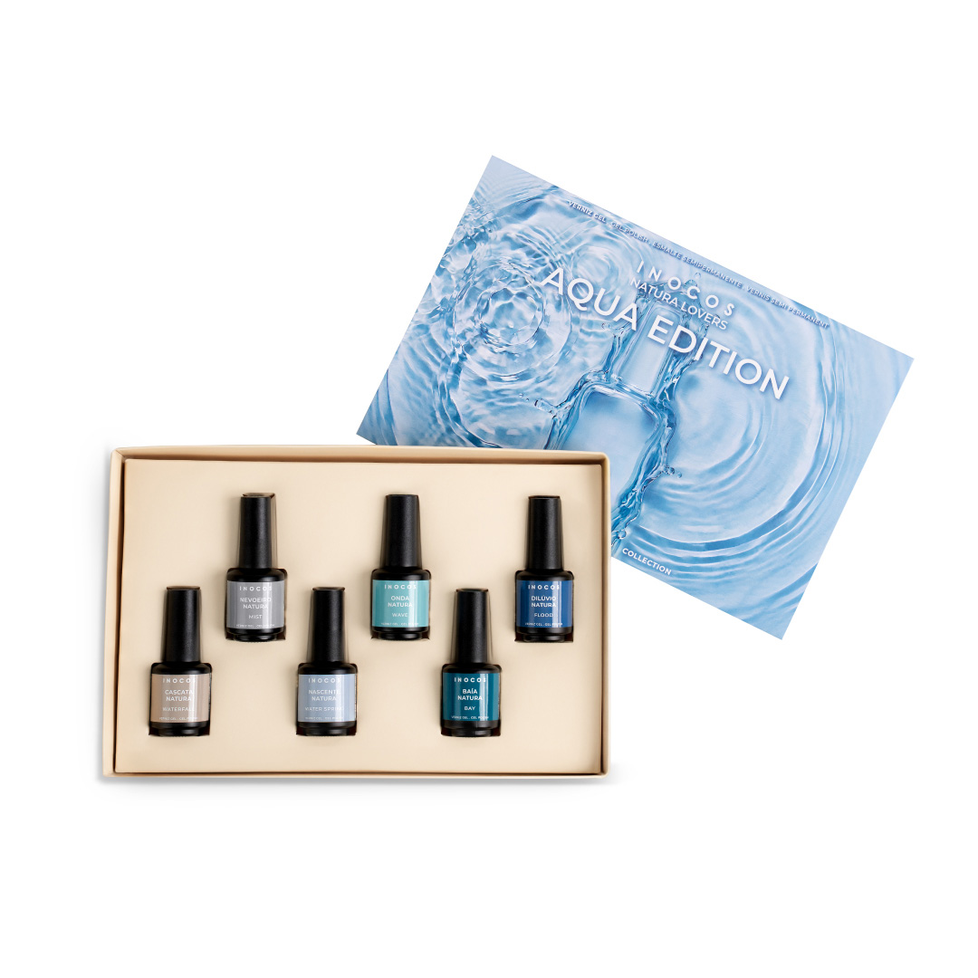 Inocos verniz gel coleção Natura Lovers Aqua Edition presskit