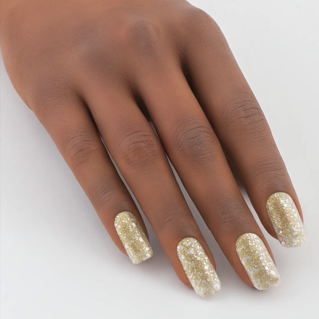 Andreia verniz gel 254 - Glitter Holográfico Dourado