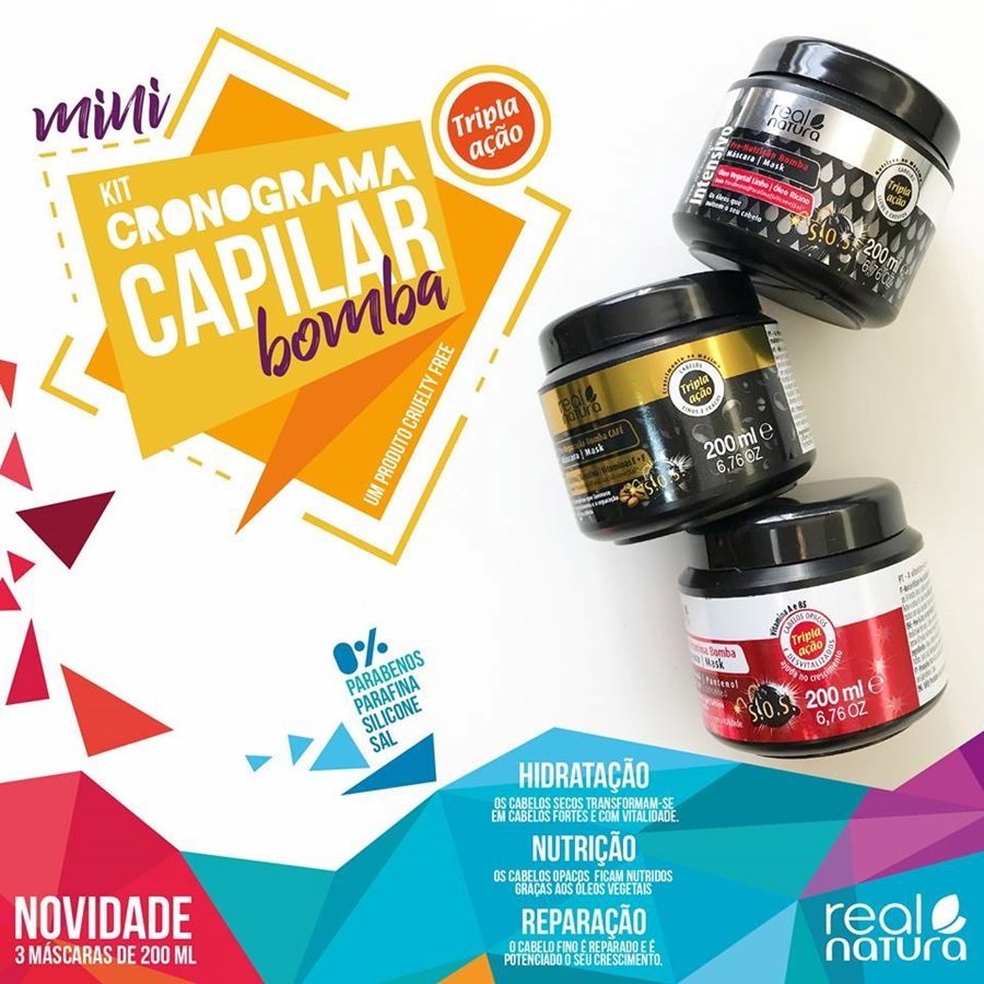 Real Natura Bomba Mini Kit cronograma capilar mini